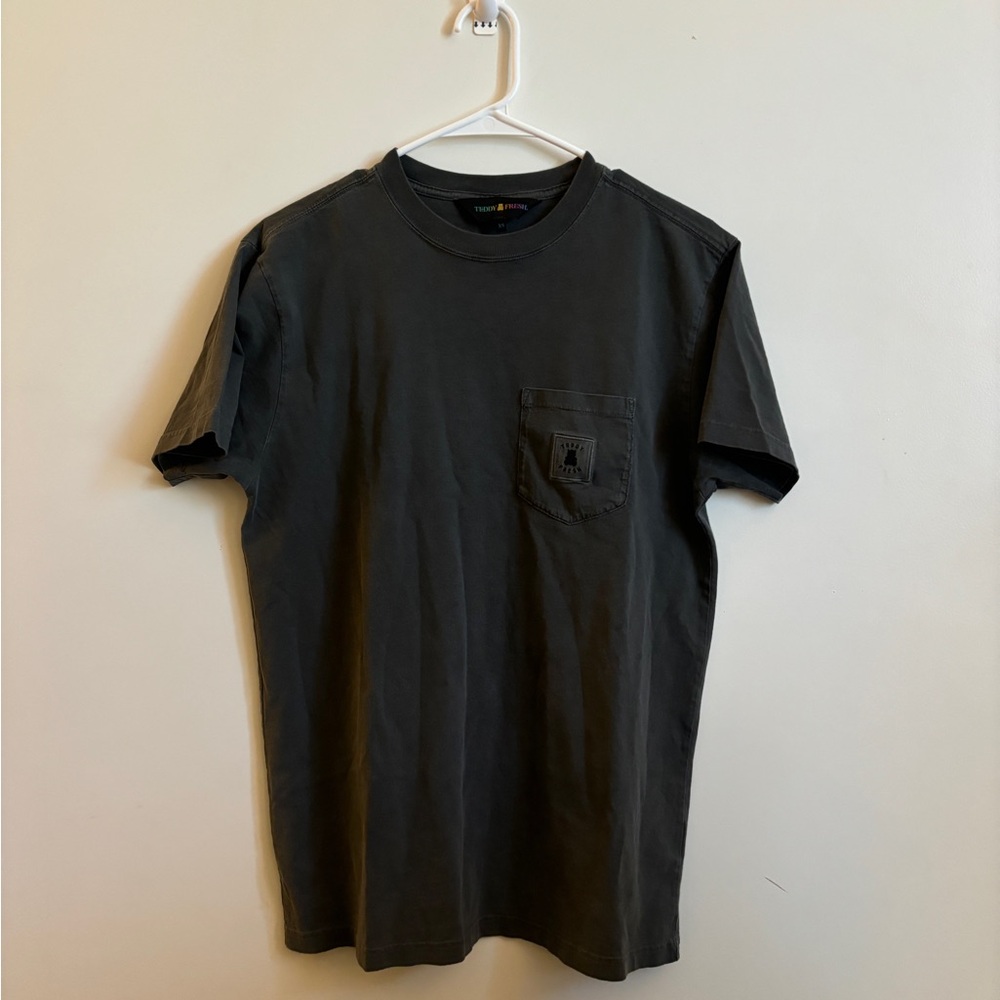 Teddy Fresh Dark Grey Pocket T-shirt